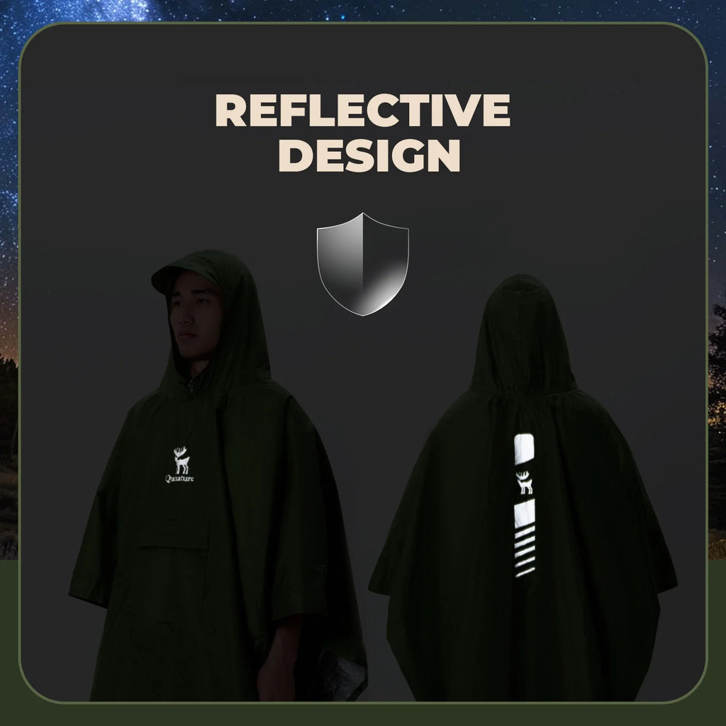 Unisex Waterproof Raincoat with Pocket for Hiking Outdoor