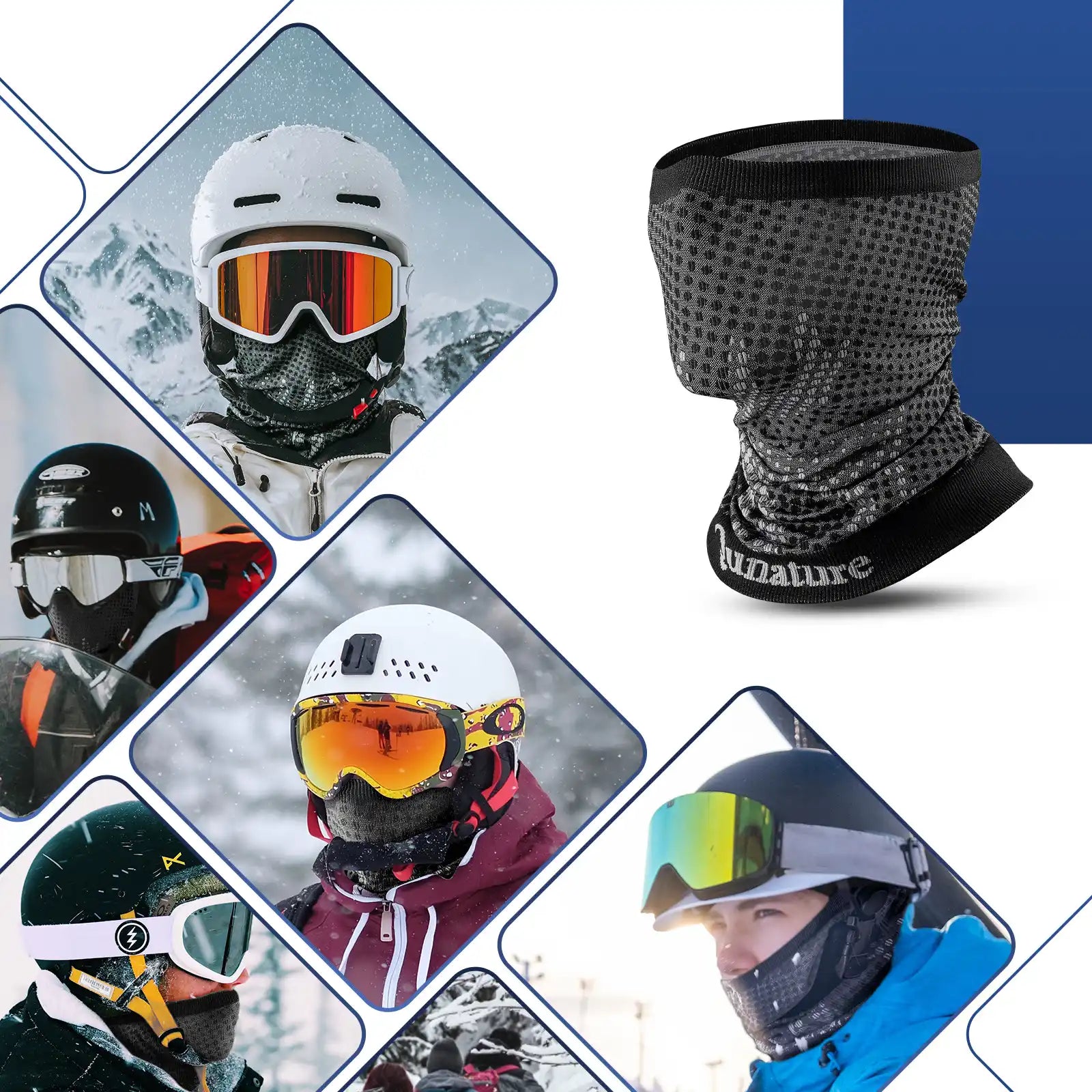 Warm Ski Face Mask - Reindeer Series, Skin-Friendly & Breathable