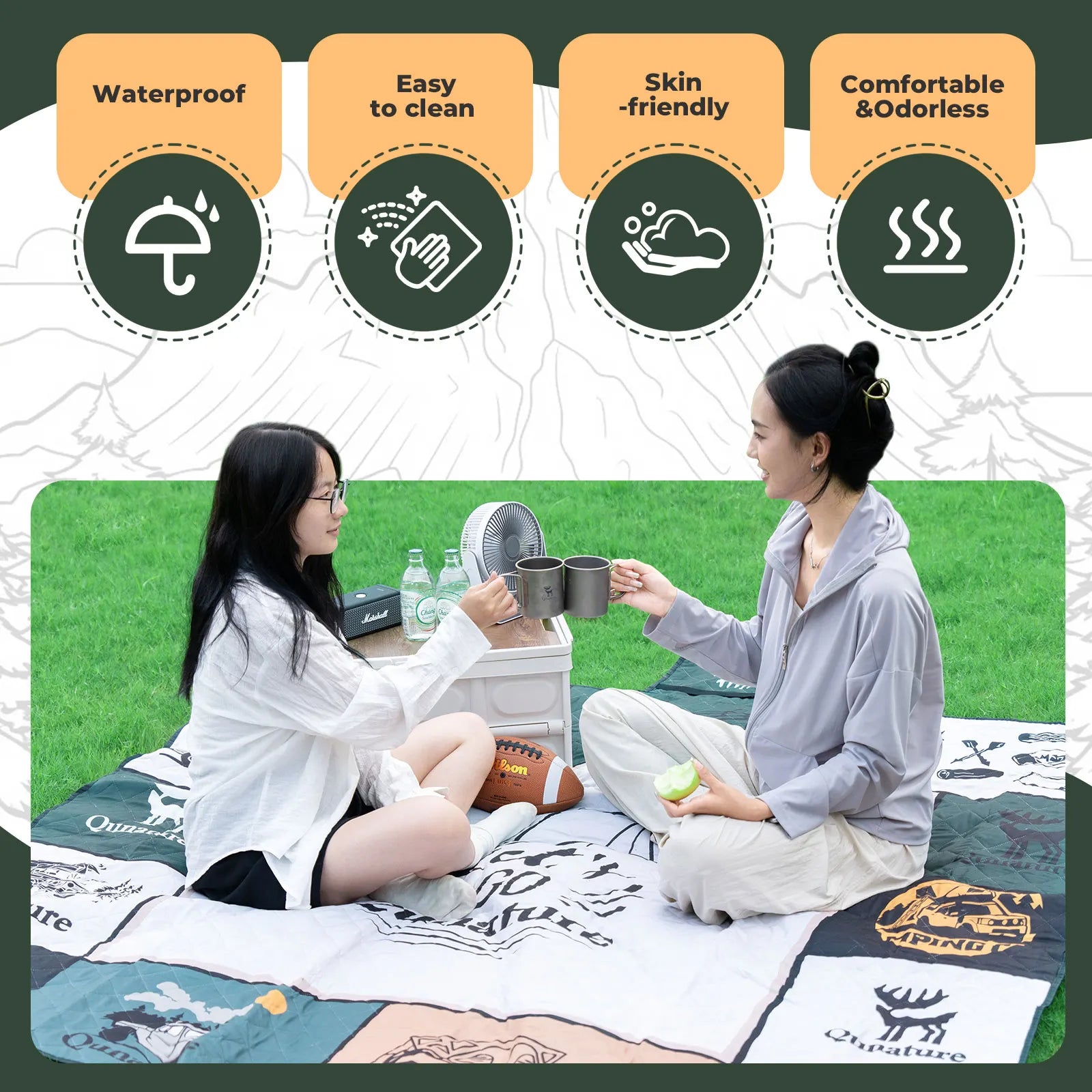 Outdoor Picnic Mat - Waterproof, Heat-Insulating, Spacious for 6-8 People