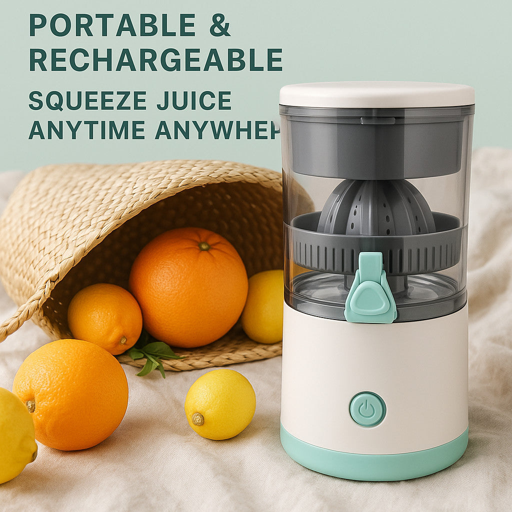 Electric Citrus Juicer Rechargeable Hands-Free Masticating Orange Lemon Squeezer